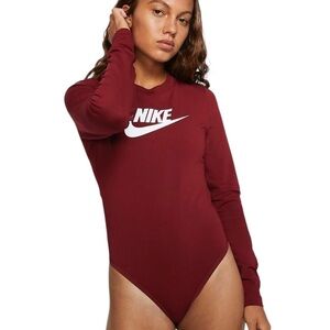 NIKE Sportswear Heritage Women's Long-sleeve Bodysuit In Red CQ5397-677 Small